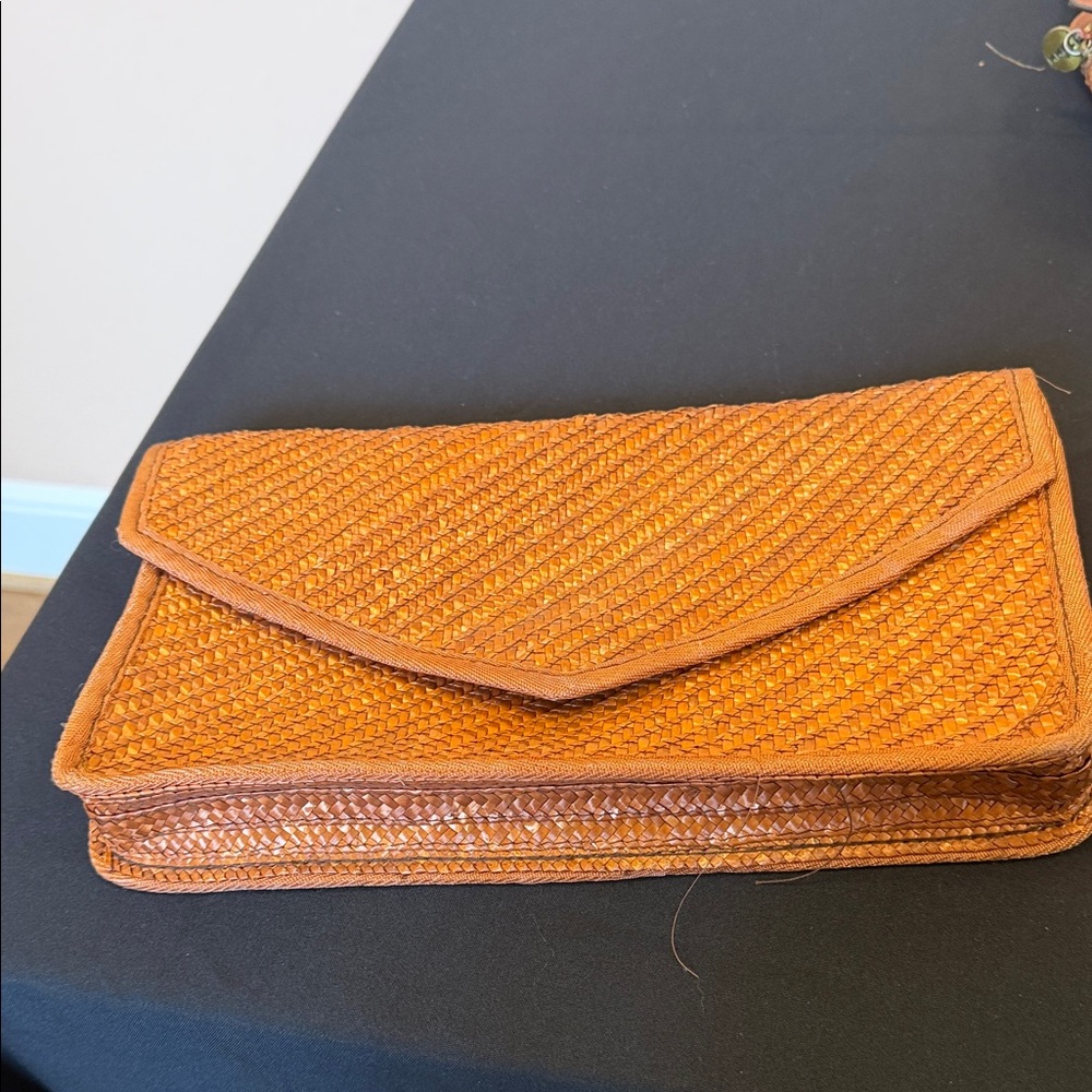 Pappagallo Vibrant Orange Woven Wristlet